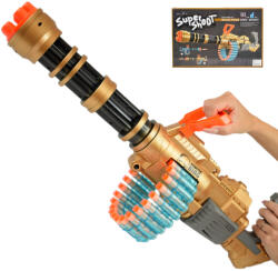 Magic Toys SuperShoot: Mitralieră electronică gigant cu gloanțe de burete cu cartușe și baterie de 70 cm (MKO212141)