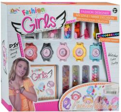 Magic Toys Fashion Girls: Set de mărgele pentru ceasuri cu mărgele colorate, 5 ceasuri si accesorii (MKK413187)