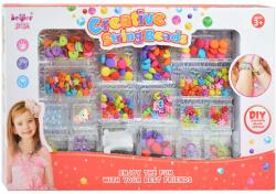 Magic Toys Creative StringBeads: Set de mărgele pentru bijuterii cu peste 200 de margele colorate și pandantive (MKK251583)