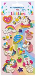 Luna The Littlies: Set de autocolante 3D pufos cu unicorni, 10x22 cm (000646995)