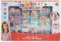 Magic Toys Creative StringBeads: Set de mărgele pentru bijuterii cu peste 200+ de mărgele colorate și fundite (MKK251601)