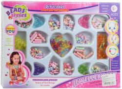 Magic Toys Beads Series: Set de bijuterii cu peste 200+ de mărgele colorate în culori și forme amestecate (MKK296682)