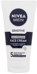 Nivea Men Sensitive 24H Hydration Face Cream bőrnyugtató és hidratáló arckrém illatanyagok nélkül 75 ml férfiaknak