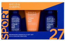 Baylis & Harding Citrus Lime Mint Refreshing Essentials Gift Set set: Gel de duș pentru păr și corp Citrus Lime & Mint 100 ml + săpun pentru față Citrus Lime & Mint 100 ml + balsam după ras Citrus Lime & Mint 50 ml pe