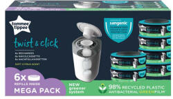 Tommee Tippee pelenkacsomagoló utántöltő 6db, pelenkatároló szemetessel Twist & Click - babycenter-online