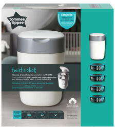 Tommee Tippee pelenkacsomagoló utántöltő 4db ajándék pelenkatároló szemetessel Twist & Click