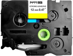 Sanco Grup SG Banda laminata SG cu adeziv puternic compatibila Brother TZe-S631, 12 mm, negru pe galben, pentru suprafete plane, avertizare vizuala si etichetare durabila (BHSGTZES631)