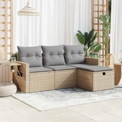 vidaXL 4 részes bézs polyrattan kerti ülőgarnitúra párnákkal (3325455)