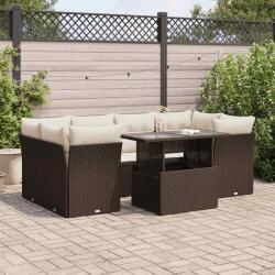 vidaXL 7 részes barna polyrattan kerti ülőgarnitúra párnákkal (3326114)
