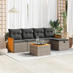 vidaXL 6 részes szürke polyrattan kerti ülőgarnitúra párnákkal (3326022)