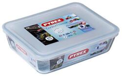 Pyrex Cook & Freeze sütőbe helyezhető hőálló sütőtál, műanyag fedővel 22x17x6 cm 1, 5 liter - 000711