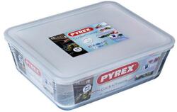 Pyrex Cook & Freeze sütőbe helyezhető hőálló sütőtál, műanyag fedővel 27x22x9 cm 4 liter- 001893