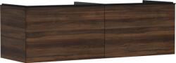 Hansgrohe Xelu Q Konzolos mosdószekrény 1560/550, sötét dió színű, 2 fiókkal, ráültetett mosdótálakhoz, dupla 54073670 (54073670)