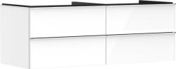 Hansgrohe Xelu Q Konzolos mosdószekrény 1360/550, magasfényű fehér színű, 4 fiókkal, ráültetett mosdótálakhoz 54086000 (54086000)