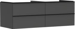 Hansgrohe Xelu Q Konzolos mosdószekrény 1360/550, matt szürke gyémánt színű, 4 fiókkal, ráültetett mosdótálakhoz 54087670 (54087670)