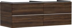 Hansgrohe Xelu Q Konzolos mosdószekrény 1360/550, sötét dió színű, 4 fiókkal, ráültetett mosdótálakhoz 54089700 (54089700)