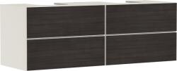 Hansgrohe Xevolos E Konzolos mosdószekrény 1570/550, matt homok bézs színű, 4 fiókkal, 2 ráültetett mosdótálhoz 54200730 (54200730)