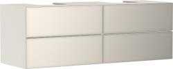 Hansgrohe Xevolos E Konzolos mosdószekrény 1570/550, matt homok bézs színű, 4 fiókkal, 2 ráültetett mosdótálhoz 54200790 (54200790)