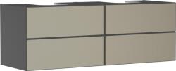 Hansgrohe Xevolos E Konzolos mosdószekrény 1570/550, matt szürke pala színű, 4 fiókkal, 2 mosdótálhoz 54201390 (54201390)