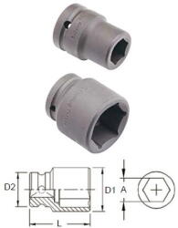 Genius Tools 645230 3/4"-os 6 lapú gépi dugókulcs fej, 30 mm (645230)