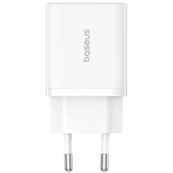 Baseus Cube hálózati töltőadapter, töltőfej, 1 x USB-A, 1 x USB-C, fehér (3A, 20W, P10111403213-00)