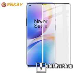 ENKAY OnePlus 8 Pro, ENKAY 3D Curved üvegfólia, Full cover, 0, 26mm, 9H, Fekete