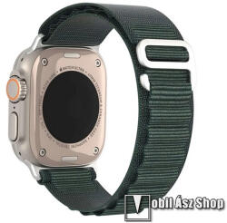 DUX DUCIS GS okosóra Alpesi szíj - VILÁGOSZÖLD - 255mm hosszú, egybe­szőtt szövet­, Z kapocs, légáteresztő, állítható - APPLE Watch Series 1/2/3 42mm / 4/5/6/SE 44mm / 7/8/9 45mm / 10 46mm / Ultra / Ultra 2 49m
