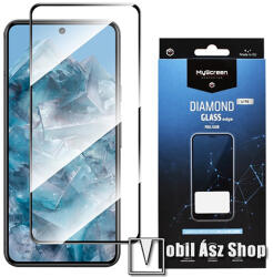 MyScreen DIAMOND GLASS LITE EDGE előlap védő karcálló edzett üveg - FEKETE - 9H, 0.33 mm, A teljes felületén tapad, a teljes kijelzőt védi - Google Pixel 8 Pro (MD8031DGLFG)