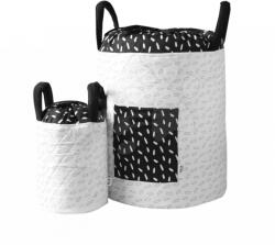 toTs Kosár játékokra Levelek Bamboo toT's smarTrike Black&White textil, bambusz selyemből és szaténből 45*40 cm (TO400121)
