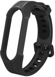 Xiaomi Mi Band 5 / Mi Band 6 / Mi Smart Band 7, szilikon pótszíj, állítható, TP Armour, fekete