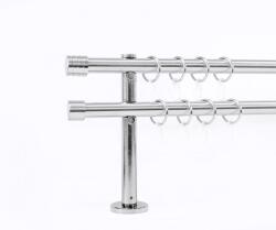  19 mm Ø Malmö karnis szett, 2 soros, inox, block tartóval (120 cm)
