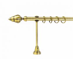 19 mm Ø Torino függönykarnis szett, 1 soros, óarany, nyitott tartóval (300 cm)
