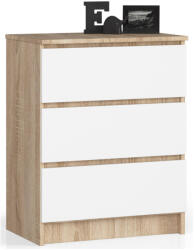 AKORD AKORD Modern 3-Fiókos Sonoma Tölgy Fehér Komód (AKO-OP0LK-6DABBIA002)