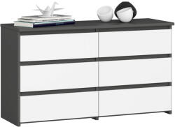 AKORD AKORD CL100 Modern 6-Fiókos Komód Laminált Grafitszürke-Fehér (AKO-OP0LCL1006SZSZARBIA001)