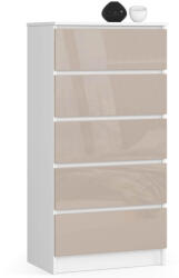 AKORD AKORD CLP Cappuccino Magasfényű 5-Fiókos Komód (AKO-OP0LK-5SZ-CAPU)