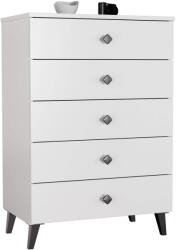 AKORD AKORD Mobi K-05 Modern Fiókos Komód Laminált Fehér-Fekete (AKO-OP0LMOBIK05BIALCZAR)