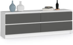 AKORD AKORD CLP Alacsony Komód Laminált Fehér-Szürke 4 Fiókos (AKO-OP0LK-1604SZ-BIASZA)