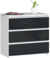 AKORD Furniture Factory AKORD CL3 60 cm Éjjeliszekrény Fehér/Grafit Magasfényű (AKO-OP0LCL-POLGRAFIT)