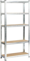 Fancy Garden Garázs Fém Polcrendszer MDF Ezüst 5-Polcos (AKO-REGMET7030154SRE)