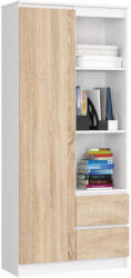 AKORD Furniture Factory AKORD CLP R11 Irodai Könyvespolc Fehér-Sonoma Tölgy 80 cm Laminált (AKO-RP0PREGBIASON)