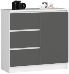 AKORD AKORD Jerry Komód Laminált Fehér-Grafitszürke 3-Fiókos (AKO-OP0LK-JERRYBIASZA)