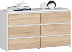 AKORD AKORD CL100 Komód 6 Fiókos Laminált Fehér Sonoma Tölgy (AKO-OP0LCL1006SZBIASON001)