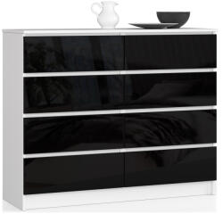 AKORD AKORD Modern 8 Fiókos Magasfényű Fekete Akril Komód (AKO-OP0LK-1CZARN)