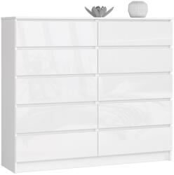 AKORD AKORD CLP K140 Magasfényű Fehér Komód 10 Fiókkal (AKO-OP0LK-1POL009)