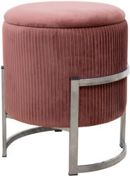 AKORD Furniture Factory AKORD Porto Tárolós Puff Bársony Púderrózsaszín Ezüst Lábakkal (AKO-PUPORTO-POWDER-PINK)