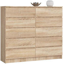 AKORD AKORD CLP K140 Komód Laminált Sonoma Tölgy 10 Fiókos (AKO-OP0LK-1DAB007)