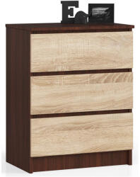 AKORD AKORD CLP Komód 3 Fiókos Laminált Wenge-Sonoma Tölgy (AKO-OP0LK-6VENSON3SZ)