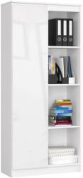 AKORD CLP Irodai Szekrény Magasfényű Fehér MDF 80cm (AKO-RP0PREGPOL)