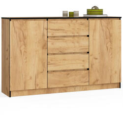 AKORD CLP Craft Tölgy Komód 160 cm 4 Fiókos 2 Ajtós Matt (AKO-OP0LK-1CRA007)