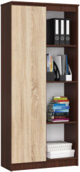 AKORD Furniture Factory AKORD CLP Irodai Könyvespolc Wenge-Sonoma Tölgy 8 Polcos (AKO-RP0PREGVENSON004)
